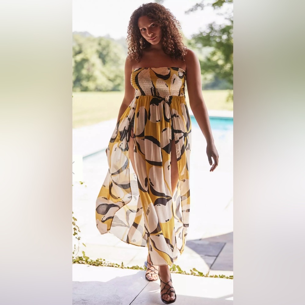 NEW Kenzie Parrott for Anthropologie S Drama Dress Maxi Beach Cover Up Flyaway